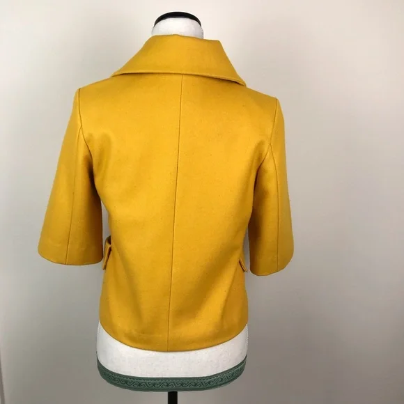 Tulle mustard yellow button up blazer jacket - Picture 2 of 6